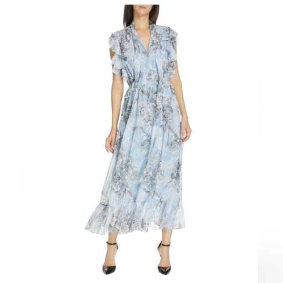 Robert Rodriguez Women's Clara Ruffled Cotton A-Line Midi Dress Size M - Picture 2 of 14